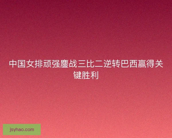 中国女排顽强鏖战三比二逆转巴西赢得关键胜利 中国女排顽强鏖战三比二逆转巴西赢得关键胜利