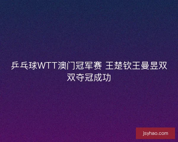 乒乓球WTT澳门冠军赛 王楚钦王曼昱双双夺冠成功 乒乓球WTT澳门冠军赛 王楚钦王曼昱双双夺冠成功